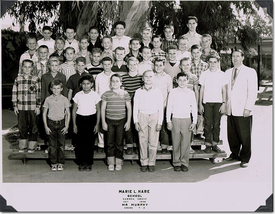 Marie L Hare Garden Grove - Oct 1956 - Mr. Murphy - Grade 7
